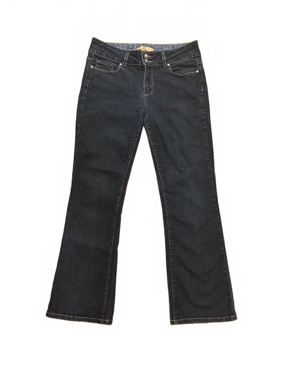 Paige Hidden Hills Bootcut Flare Jeans Double Button Stretch Size 32 Western Y2K